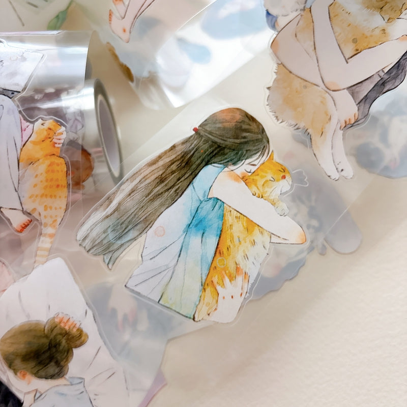 Whole Roll 6cm*10m Pet Companionship Die Cutting Washi/PET/Fog PET Tape