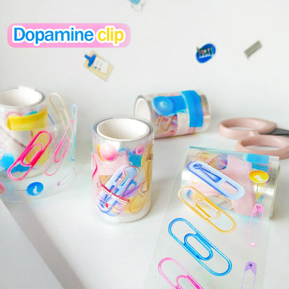 Dopamine clip Die Cutting PET Tape for journaling, scrapbooking and collage