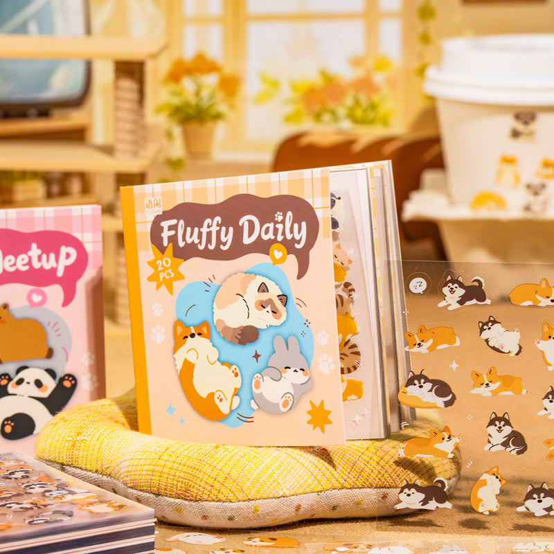 Furry Files Series Sticker Book featuring book designs for journaling, scrapbooking and collage