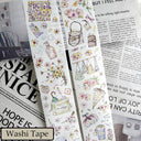 Whole Roll 5.5cm*5m Flowers Stories Die Cutting Washi/PET/Fog PET Tape