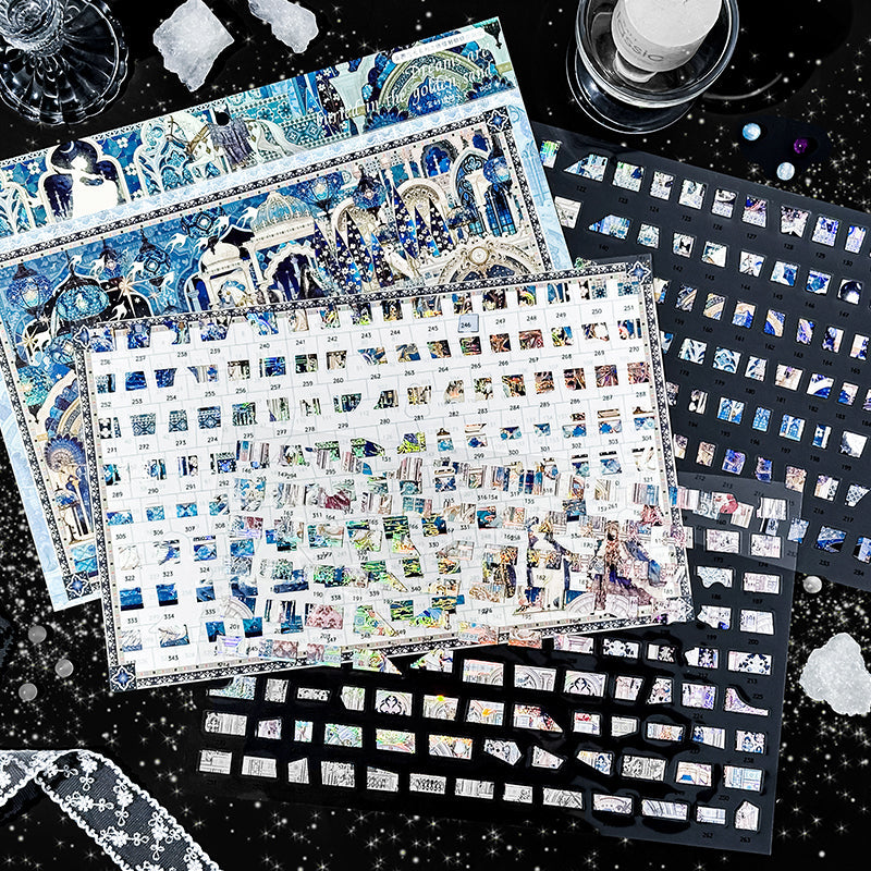Cloudscape Flowlight Series 3D Sticker featuring cloud, and light designs for journaling, scrapbooking and collage