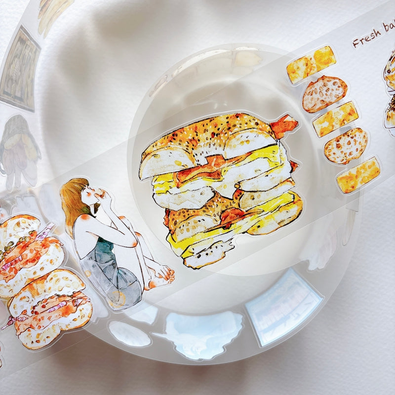 6cm*166cm Bread Girl Die Cutting Washi/PET/Fog PET Tape