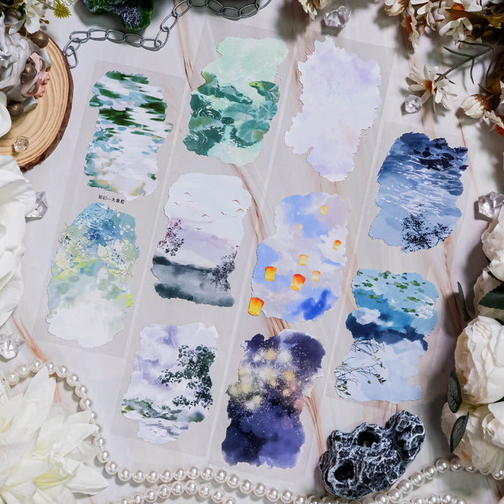6.5cm*100cm Dreamlike Scenery PET Tape featuring dream designs for journaling, scrapbooking and collage