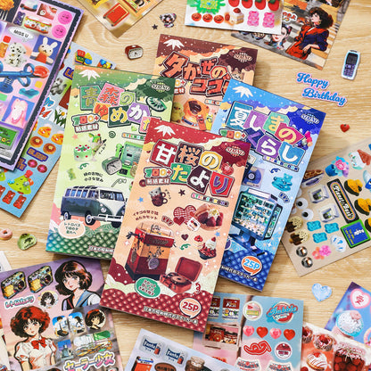 Showa Series Sticker Book featuring book designs for journaling, scrapbooking and collage