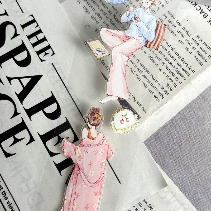 5.5cm*125cm Time At Home Die Cutting Washi/PET/Fog PET Tape featuring home designs for journaling, scrapbooking and collage