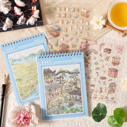Mountain Field Exploration Series 3D Sticker Book featuring book designs for journaling, scrapbooking and collage