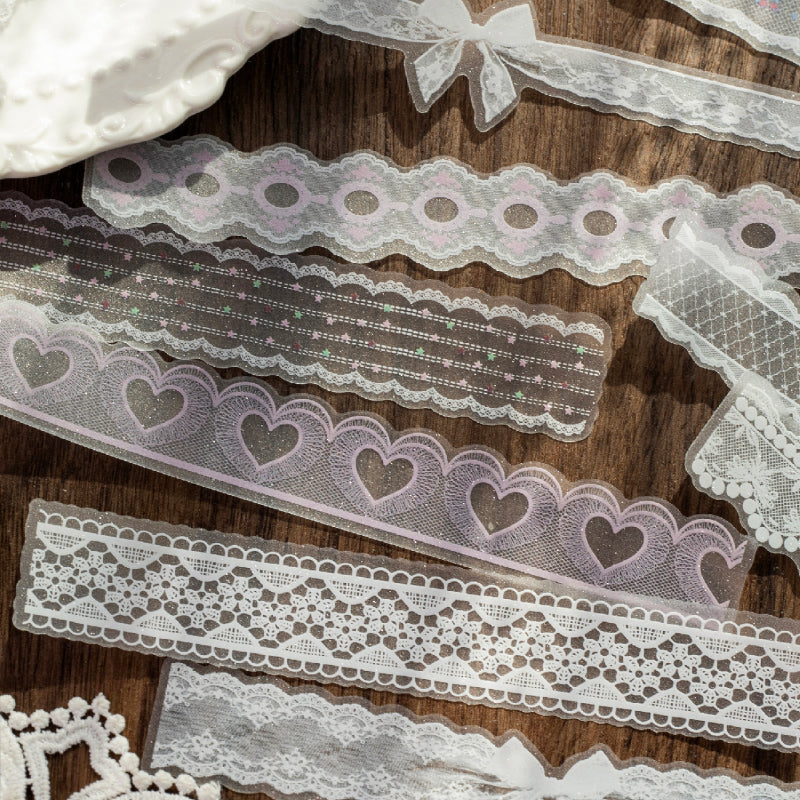 Lace Piece Collection Series Sticker featuring lace designs for journaling, scrapbooking and collage