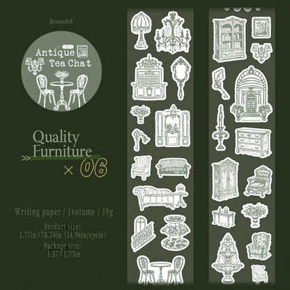 Antique Tea Chat series Die Cutting Writing Tape