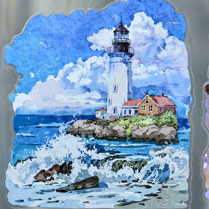 7.5cm*125cm Heavenly Whispers Die Cutting Shell Light PET Tape featuring light designs for journaling, scrapbooking and collage