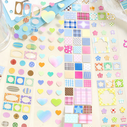 Colorful Classification Series Die Cutting Self-adhesive Tape featuring cat, and color designs for journaling, scrapbooking and collage