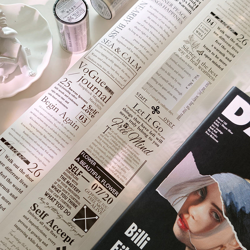 7cm*100cm Motivational Magazine Die Cutting Washi/PET Tape