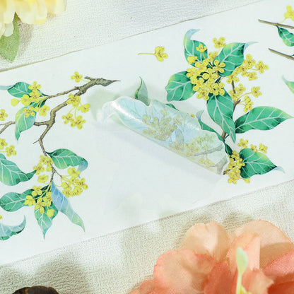 Glod Osmanthus Die Cutting Washi/Shell Light PET Tape featuring light designs for journaling, scrapbooking and collage