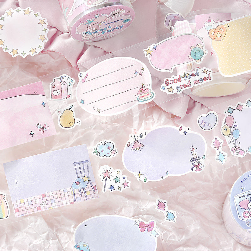 Star Sweet Dream House Series Die Cutting Writing Paper Tape featuring sweet, dream, and house designs for journaling, scrapbooking and collage