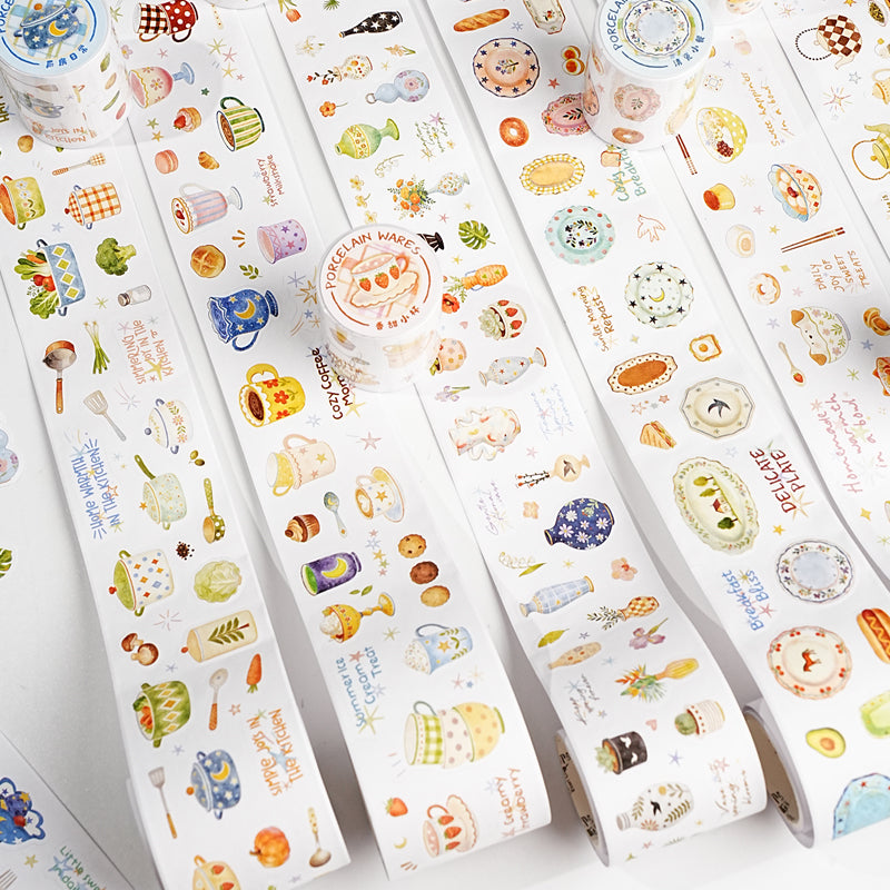 Porcelain Object Series Die Cutting Writing Paper Tape for journaling, scrapbooking and collage