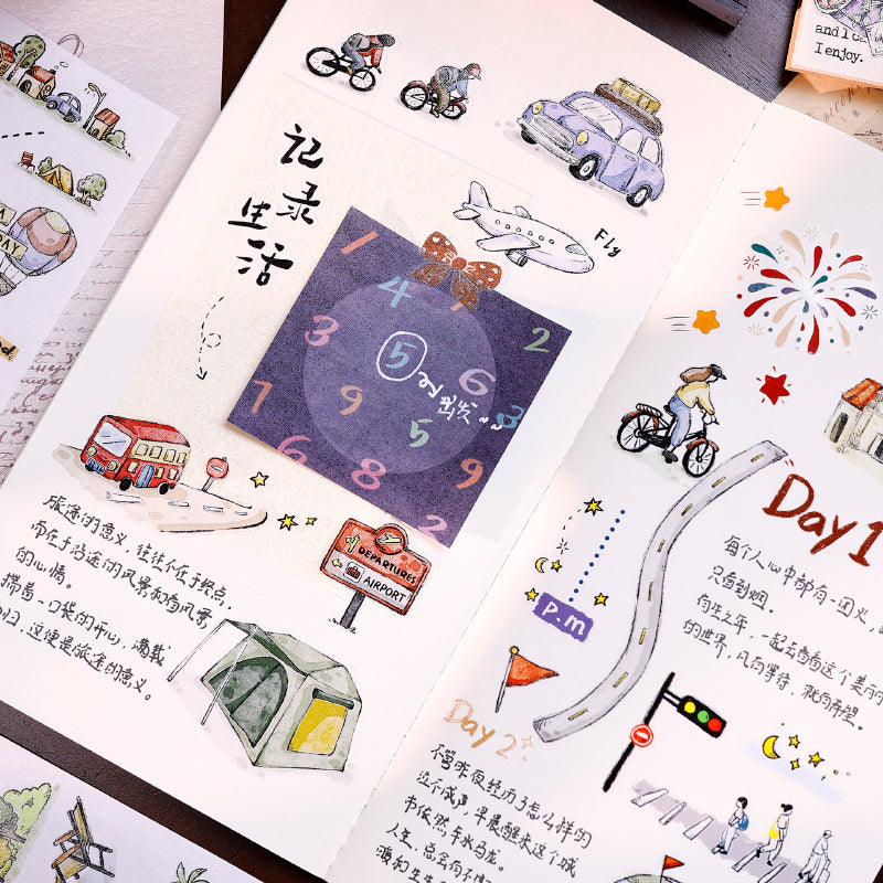 5.5cm*125cm The Journey Die Cutting Washi/Fog PET Tape for journaling, scrapbooking and collage