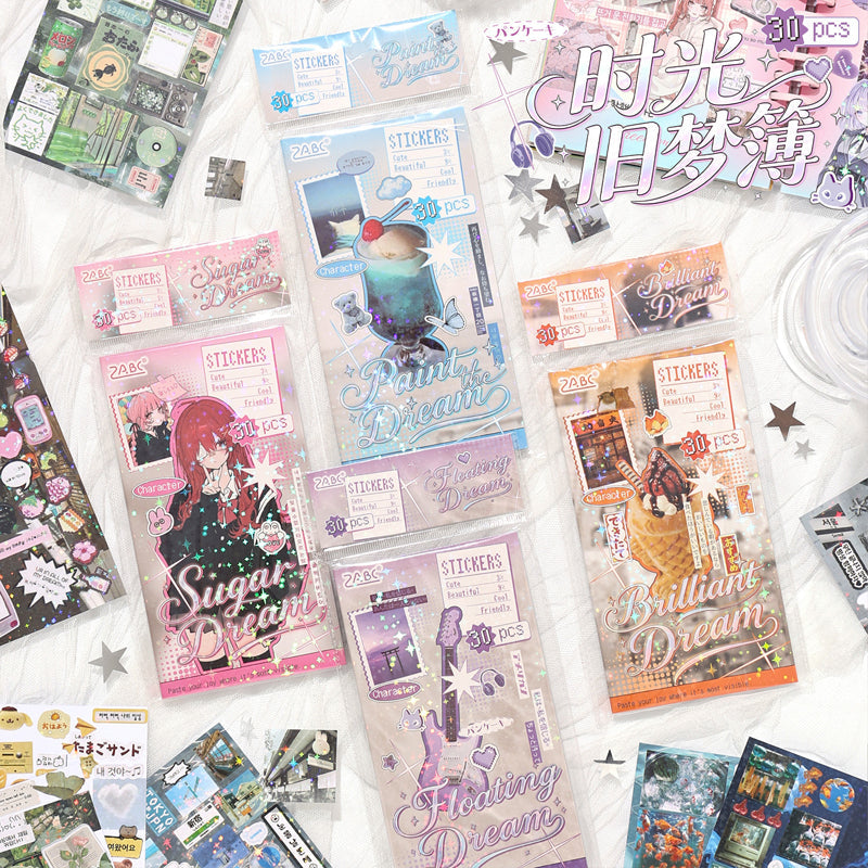 Old Memories Dreams Series Sticker Book featuring dream, old, and book designs for journaling, scrapbooking and collage