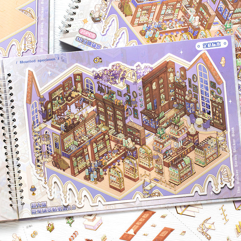 Shop Stocking Staff Series 3D Sticker Book featuring book, and shop designs for journaling, scrapbooking and collage