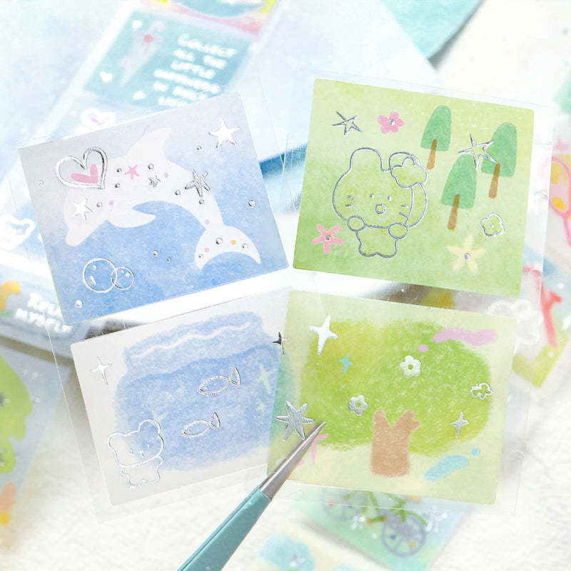 Milk Mist Wandering Series Die Cutting Silver Stamping Sulfuric Paper Tape