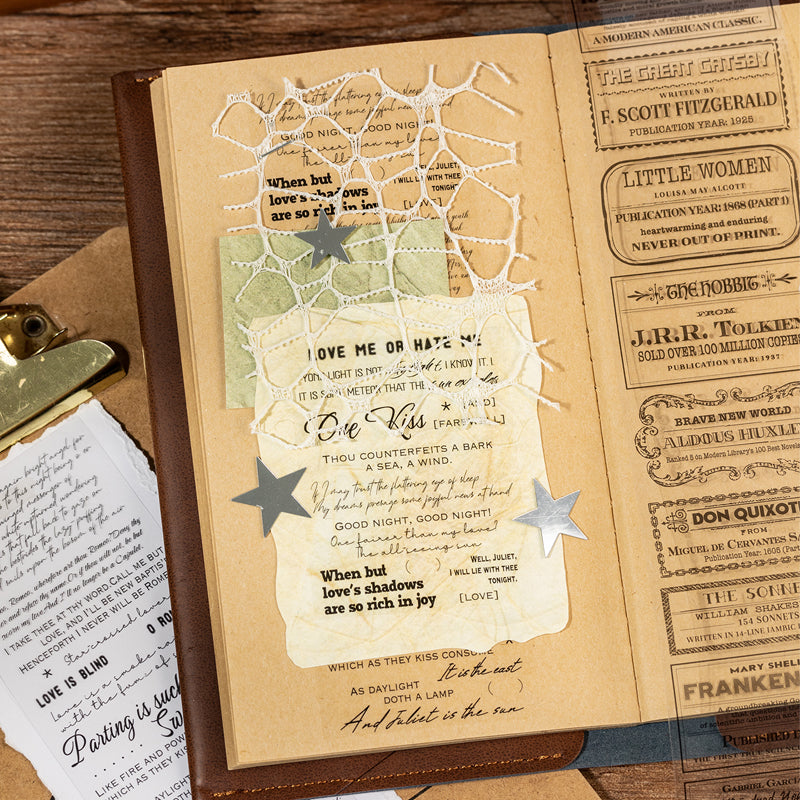 Textual Theatre Series PET Tape for journaling, scrapbooking and collage