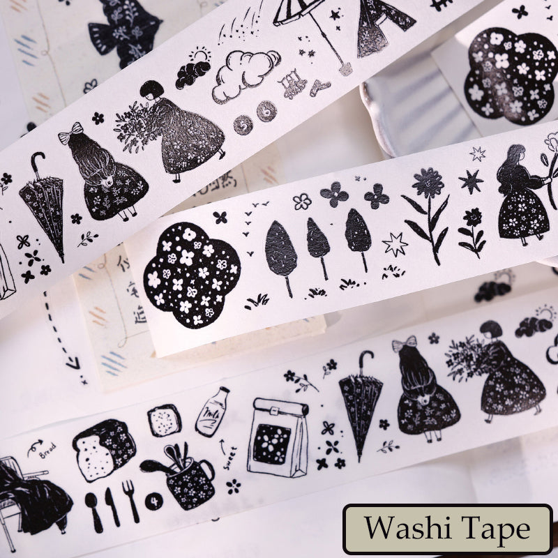 Whole Roll 3cm*3m Plain Color Die Cutting Washi/PET Tape