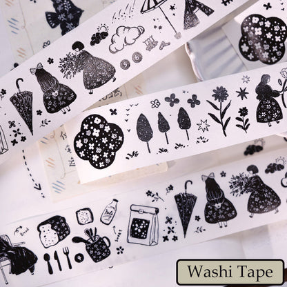 Whole Roll 3cm*3m Plain Color Die Cutting Washi/PET Tape