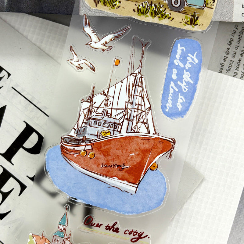 7cm*100cm Take a Journey Die Cutting Washi/PET/Fog PET Tape for journaling, scrapbooking and collage