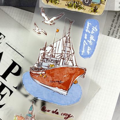 7cm*100cm Take a Journey Die Cutting Washi/PET/Fog PET Tape for journaling, scrapbooking and collage