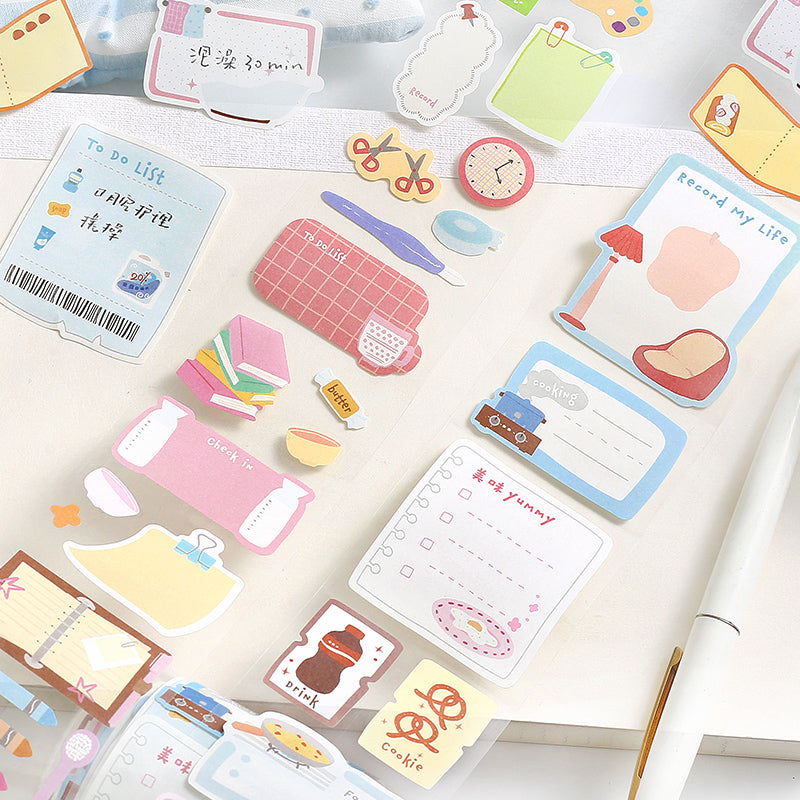 Doudoudi Life Diary Series Die Cutting Writing Paper Tape for journaling, scrapbooking and collage