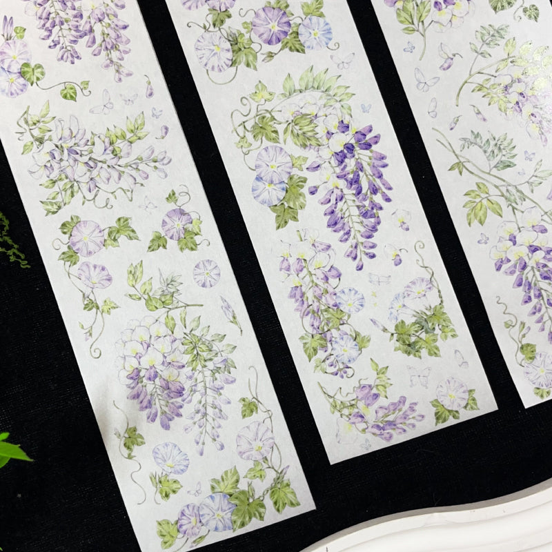 Whole Roll 6cm*5m Chao Yan Fu Meng Die Cutting Washi/Synthetic Paper/Shell Light PET Tape featuring light designs for journaling, scrapbooking and collage