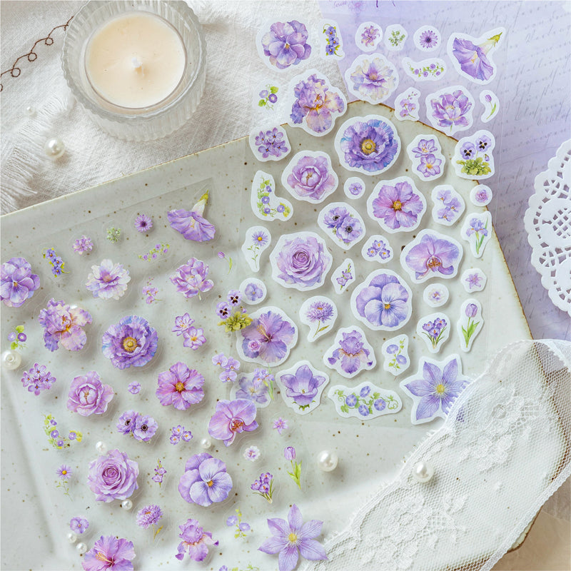 Flower Letter Series Sticker featuring flower, and letter designs for journaling, scrapbooking and collage