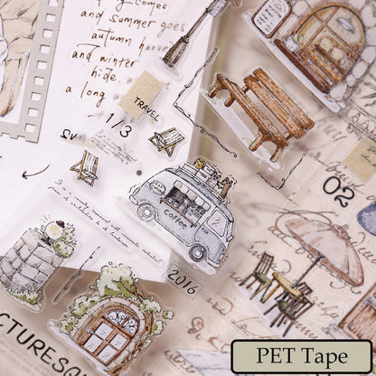 Washi/PET/Film PET dépoli sans motif pour découpe à la forme et estampage doré, 5,5 cm × 120 cm