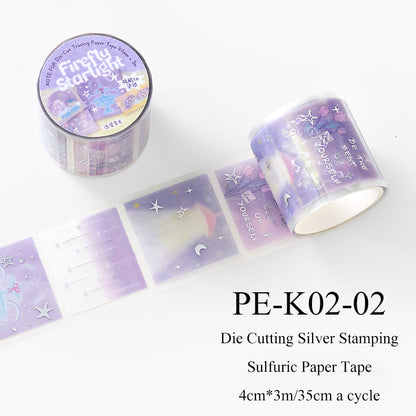 Milk Mist Wandering Series Die Cutting Silver Stamping Sulfuric Paper Tape