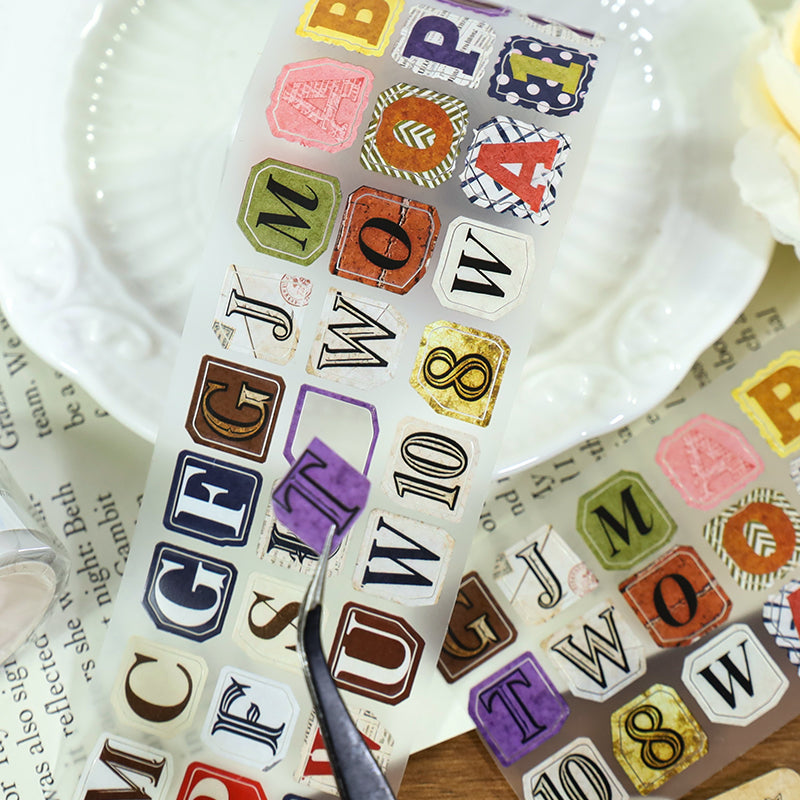 Alphabet Land Die Cutting Fog PET Tape for journaling, scrapbooking and collage