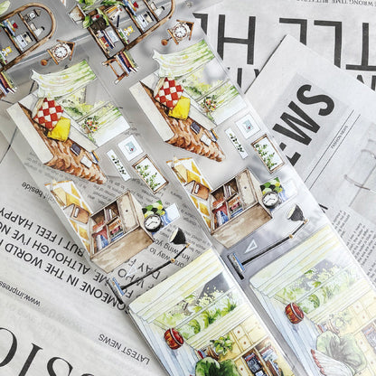 Whole Roll 7.5cm*5.5m Study Corner Die Cutting Washi/PET/Fog PET Tape for journaling, scrapbooking and collage