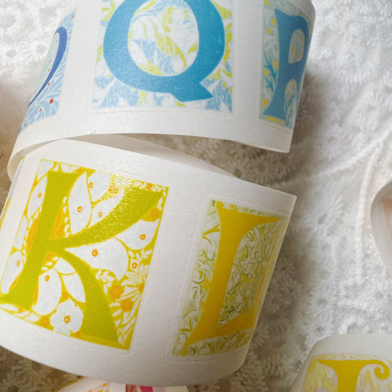 4cm*100cm Herbaceous Letters Die Cutting Washi/Fog PET/Flash Sand PET Tape