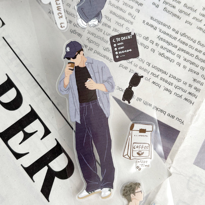 Whole Roll 5cm*5m Strolling along Die Cutting Washi/PET/Fog PET Tape for journaling, scrapbooking and collage