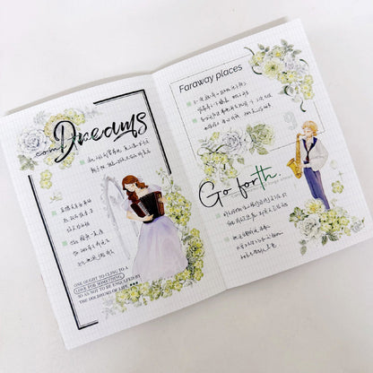 Green Flower Bud Die-Cutting Washi Tape - Whole Roll 6cm×5m