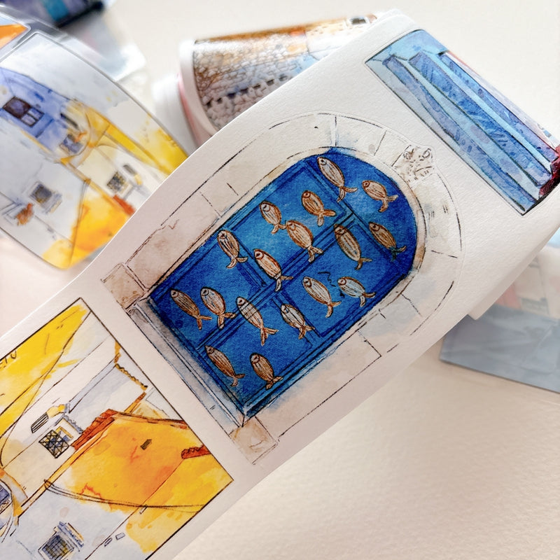 7cm*166cm Blue Alley Wind Die Cutting Washi/PET/Fog PET Tape
