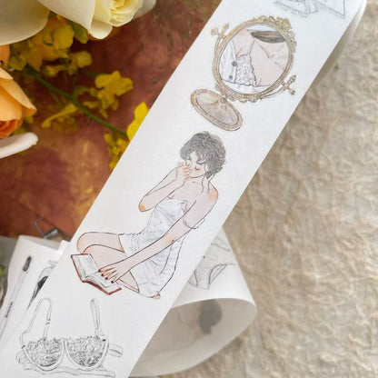 Whole Roll 5cm*10m Secret Die Cutting Washi/PET/Fog PET Tape featuring secret designs for journaling, scrapbooking and collage