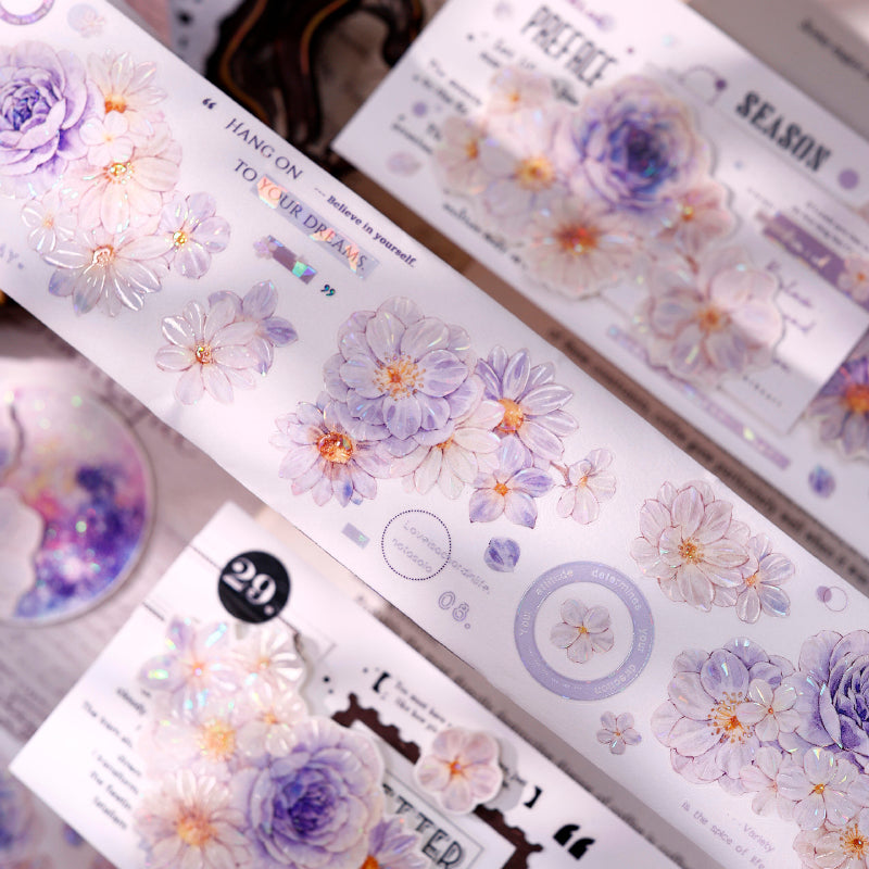 Softly Blooming Flower Die-Cutting Washi Tape - Whole Roll 5.5cm×5m