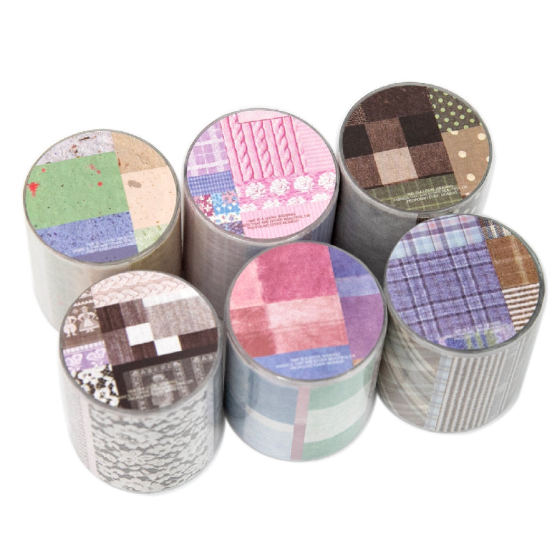 Time Weaving Machine Series Die Cutting White Kraft Paper Tape featuring white designs for journaling, scrapbooking and collage