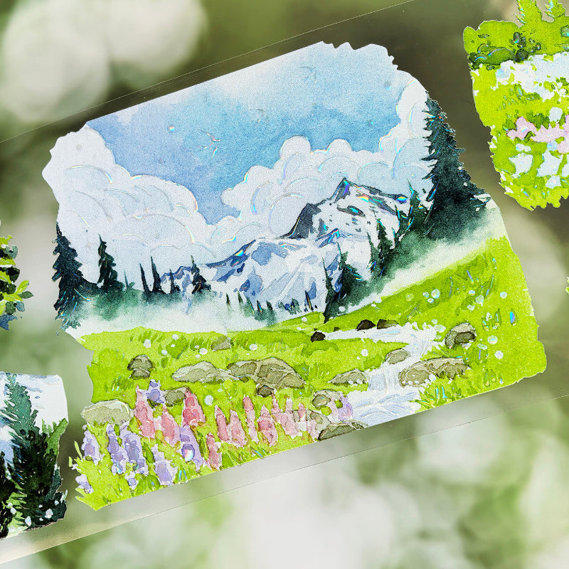7cm*100cm Cloudside Ranch Shell Light PET Tape featuring cloud, and light designs for journaling, scrapbooking and collage