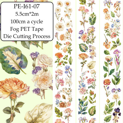 Summer Flower Events Die Cutting Fog PET Tape featuring summer, and flower designs for journaling, scrapbooking and collage