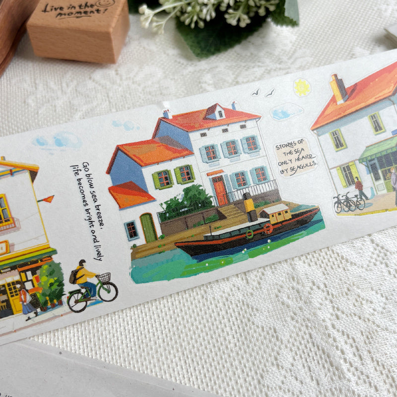 7cm*100cm River Bend Scenery Die Cutting Washi/PET Tape