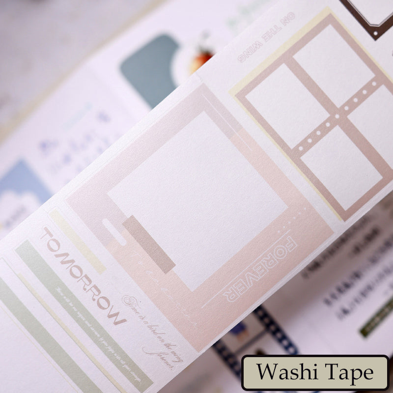 Whole Roll 8cm*5m Color frame Die Cutting Washi/PET Tape