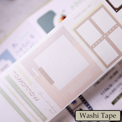 Whole Roll 8cm*5m Color frame Die Cutting Washi/PET Tape