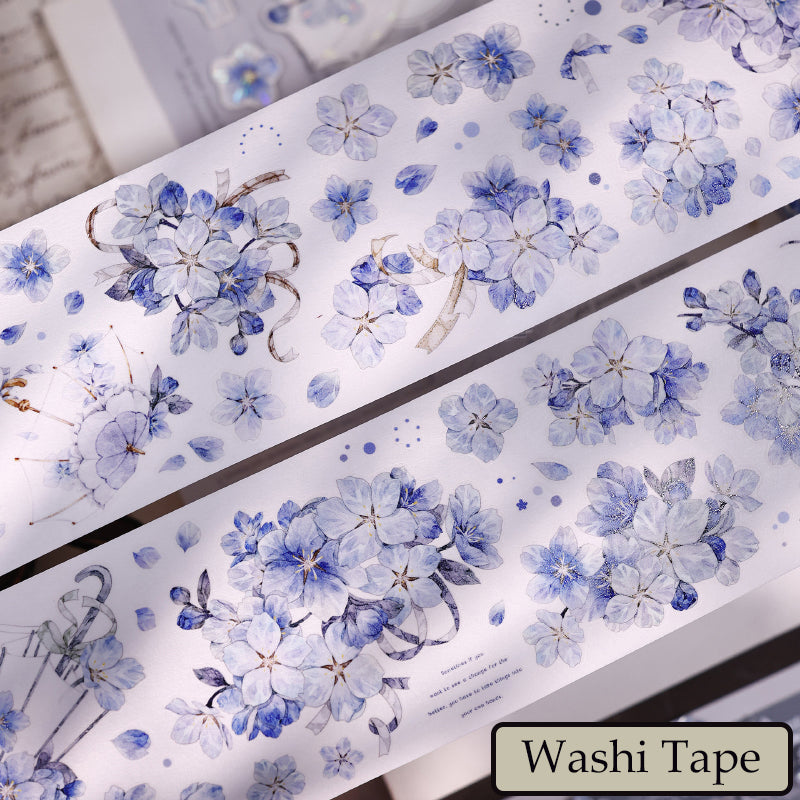 Whole Roll 6.5cm*5m Cherry Blossom Rain Die Cutting Washi/PET/Shell Light Washi/PET Tape