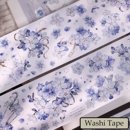 Whole Roll 6.5cm*5m Cherry Blossom Rain Die Cutting Washi/PET/Shell Light Washi/PET Tape