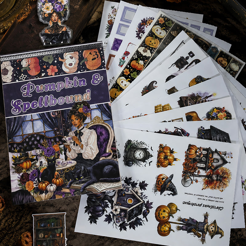 The Witch's Manor Sticker Book featuring book designs for journaling, scrapbooking and collage