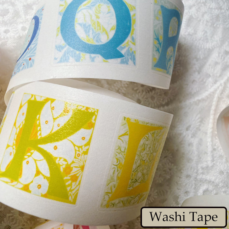 4cm*100cm Herbaceous Letters Die Cutting Washi/Fog PET/Flash Sand PET Tape